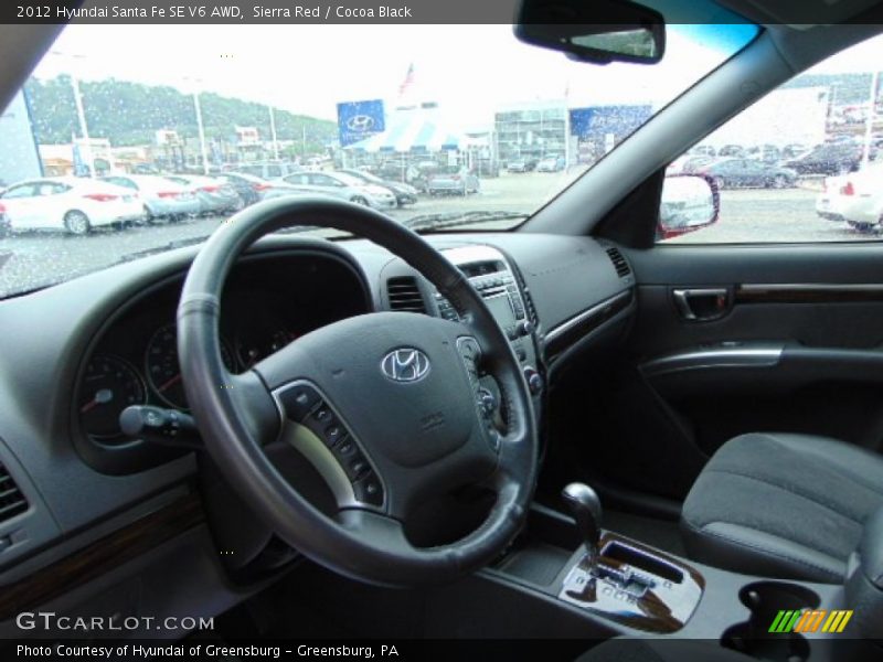 Sierra Red / Cocoa Black 2012 Hyundai Santa Fe SE V6 AWD