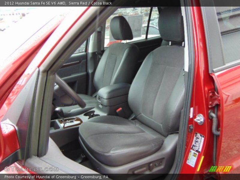 Sierra Red / Cocoa Black 2012 Hyundai Santa Fe SE V6 AWD