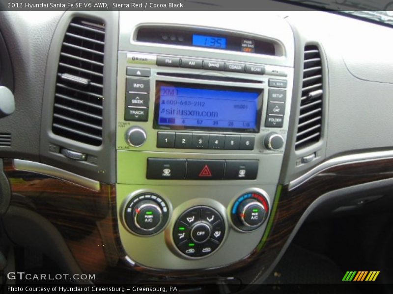 Sierra Red / Cocoa Black 2012 Hyundai Santa Fe SE V6 AWD