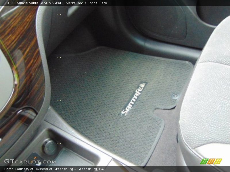 Sierra Red / Cocoa Black 2012 Hyundai Santa Fe SE V6 AWD