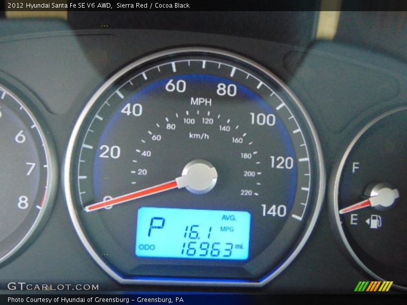 Sierra Red / Cocoa Black 2012 Hyundai Santa Fe SE V6 AWD