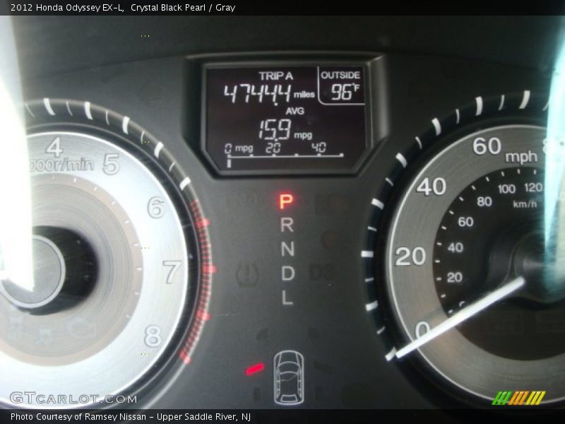 Crystal Black Pearl / Gray 2012 Honda Odyssey EX-L