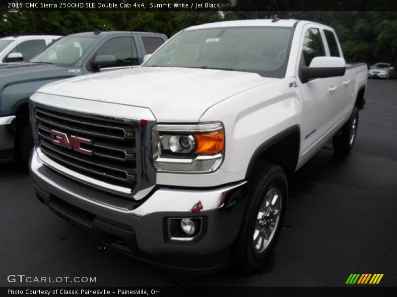 Summit White / Jet Black 2015 GMC Sierra 2500HD SLE Double Cab 4x4