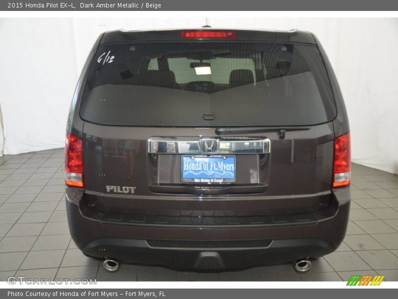 Dark Amber Metallic / Beige 2015 Honda Pilot EX-L
