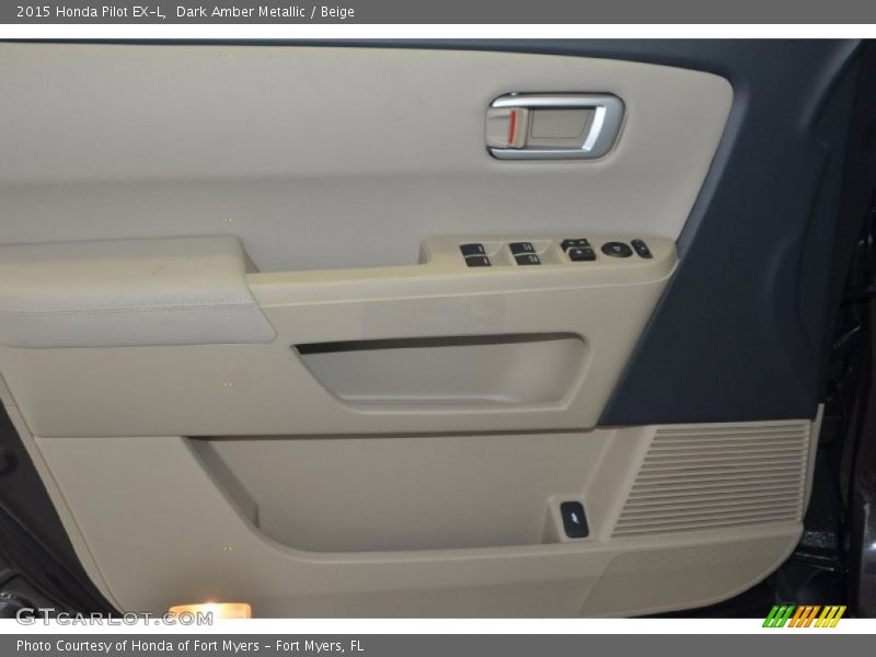 Dark Amber Metallic / Beige 2015 Honda Pilot EX-L