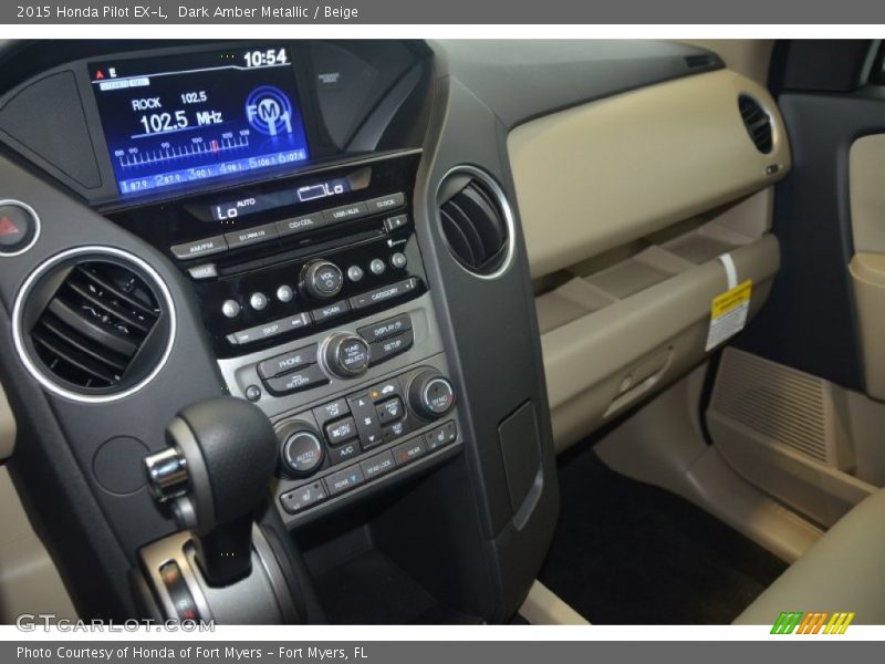 Dark Amber Metallic / Beige 2015 Honda Pilot EX-L