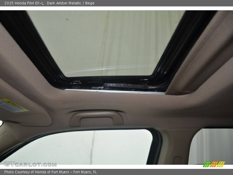Dark Amber Metallic / Beige 2015 Honda Pilot EX-L