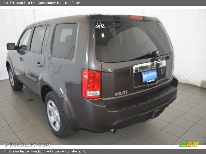 Dark Amber Metallic / Beige 2015 Honda Pilot LX