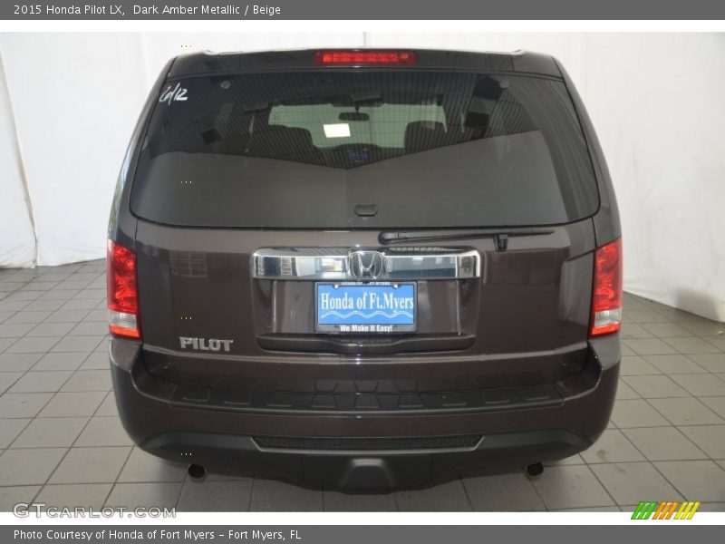 Dark Amber Metallic / Beige 2015 Honda Pilot LX