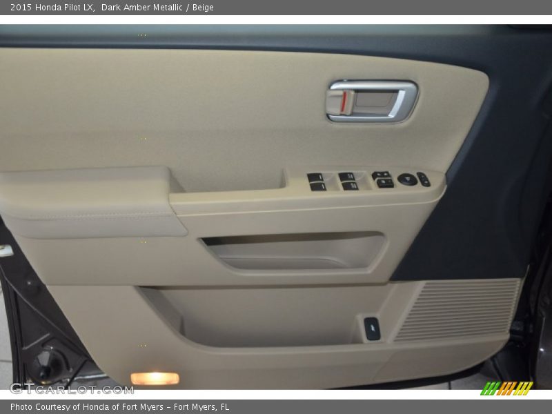 Dark Amber Metallic / Beige 2015 Honda Pilot LX