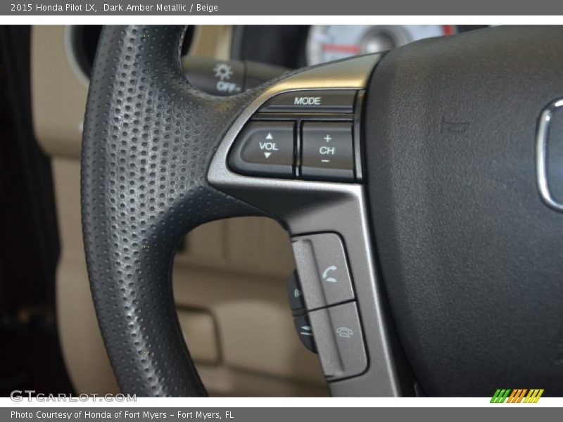 Dark Amber Metallic / Beige 2015 Honda Pilot LX