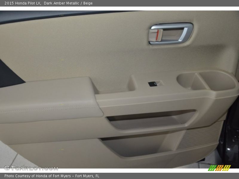 Dark Amber Metallic / Beige 2015 Honda Pilot LX