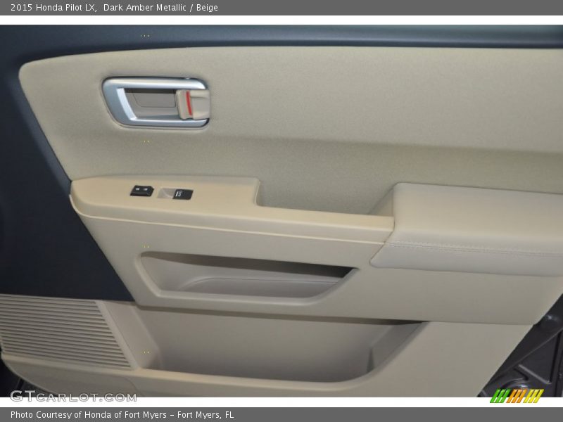 Dark Amber Metallic / Beige 2015 Honda Pilot LX