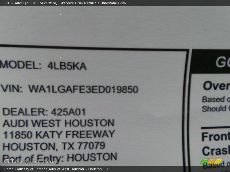 Graphite Gray Metallic / Limestone Gray 2014 Audi Q7 3.0 TFSI quattro