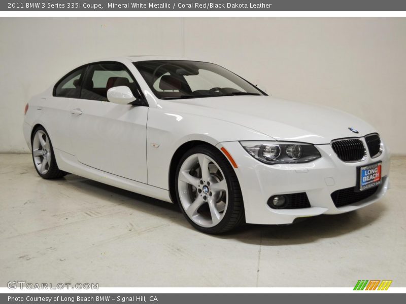 Mineral White Metallic / Coral Red/Black Dakota Leather 2011 BMW 3 Series 335i Coupe
