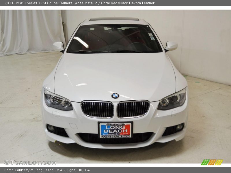 Mineral White Metallic / Coral Red/Black Dakota Leather 2011 BMW 3 Series 335i Coupe