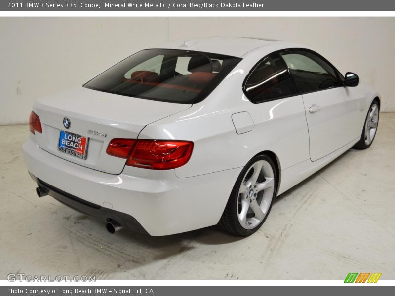 Mineral White Metallic / Coral Red/Black Dakota Leather 2011 BMW 3 Series 335i Coupe