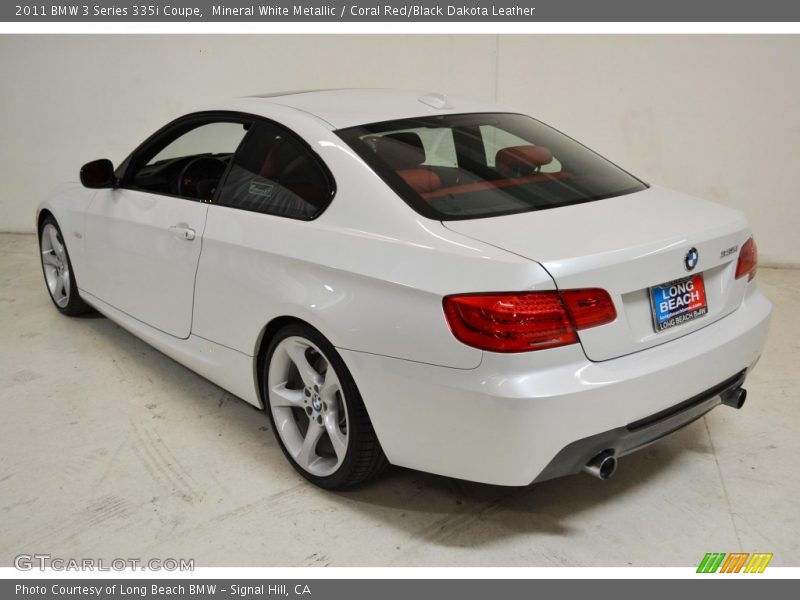 Mineral White Metallic / Coral Red/Black Dakota Leather 2011 BMW 3 Series 335i Coupe
