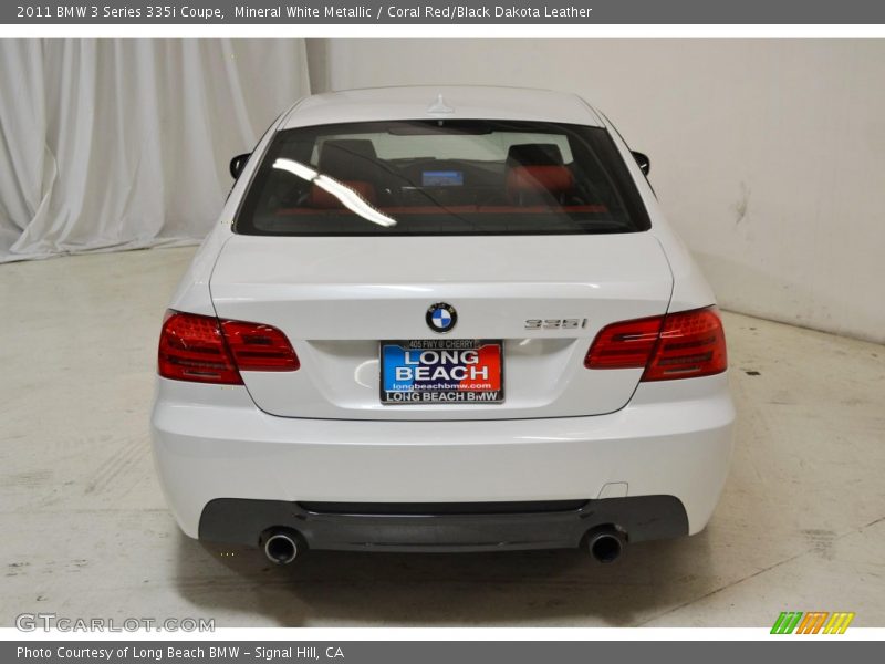 Mineral White Metallic / Coral Red/Black Dakota Leather 2011 BMW 3 Series 335i Coupe