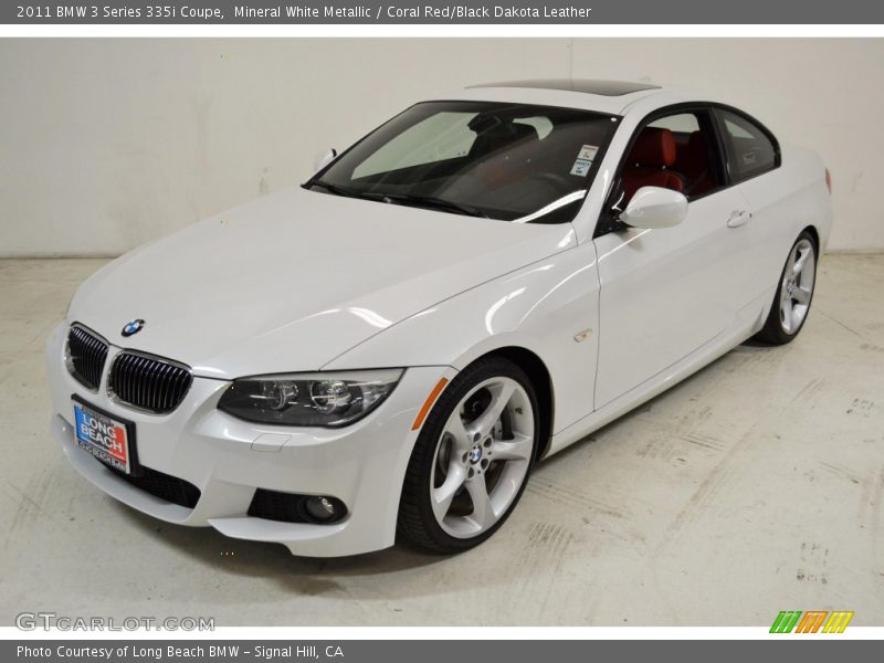 Mineral White Metallic / Coral Red/Black Dakota Leather 2011 BMW 3 Series 335i Coupe