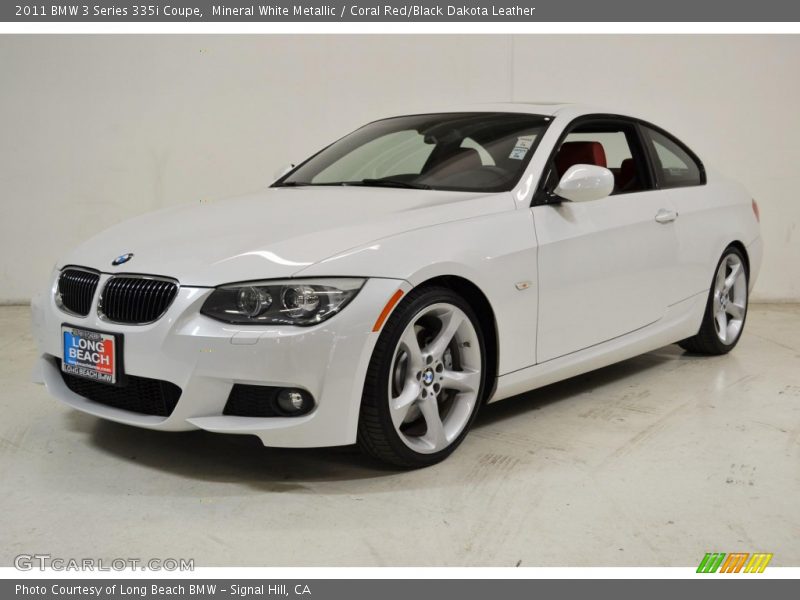 Mineral White Metallic / Coral Red/Black Dakota Leather 2011 BMW 3 Series 335i Coupe