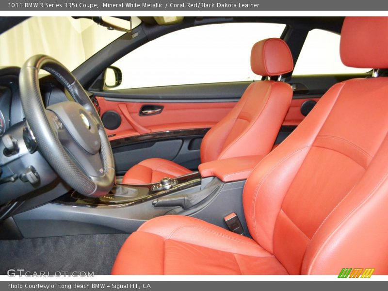 Mineral White Metallic / Coral Red/Black Dakota Leather 2011 BMW 3 Series 335i Coupe