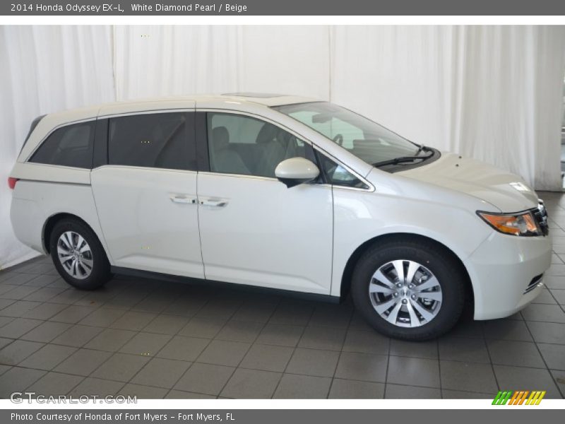 White Diamond Pearl / Beige 2014 Honda Odyssey EX-L