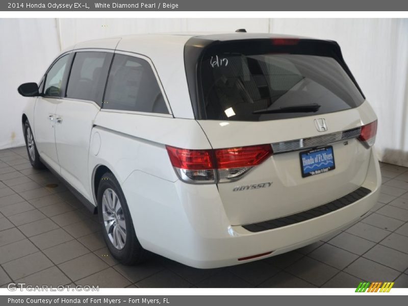 White Diamond Pearl / Beige 2014 Honda Odyssey EX-L