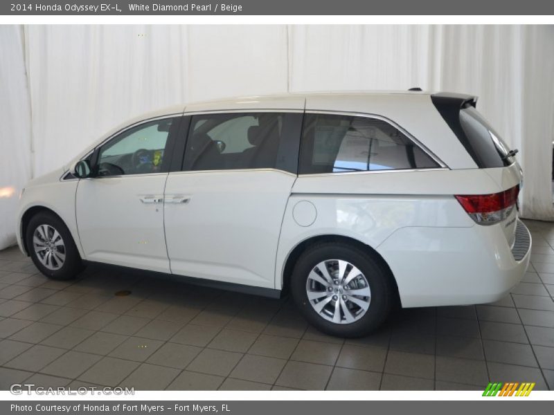 White Diamond Pearl / Beige 2014 Honda Odyssey EX-L