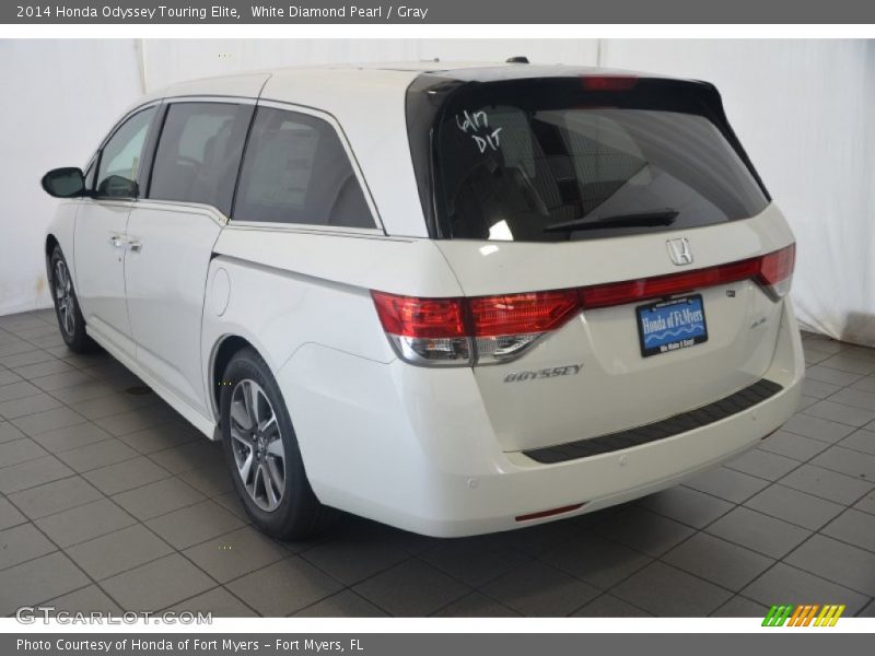 White Diamond Pearl / Gray 2014 Honda Odyssey Touring Elite