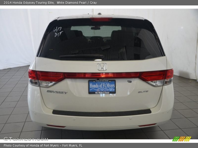 White Diamond Pearl / Gray 2014 Honda Odyssey Touring Elite