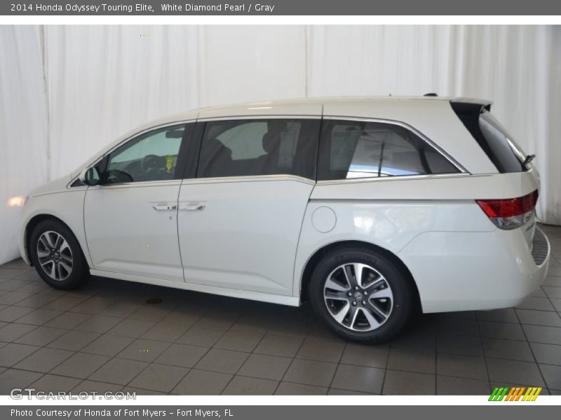 White Diamond Pearl / Gray 2014 Honda Odyssey Touring Elite