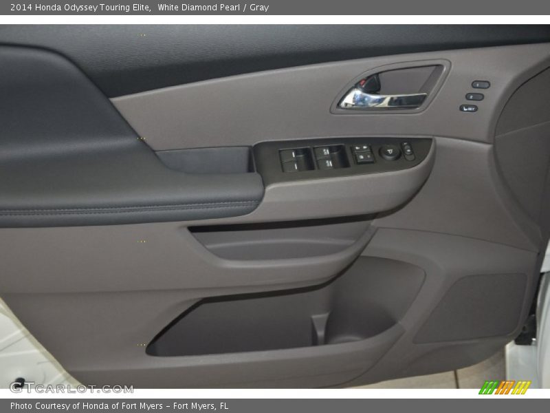 White Diamond Pearl / Gray 2014 Honda Odyssey Touring Elite