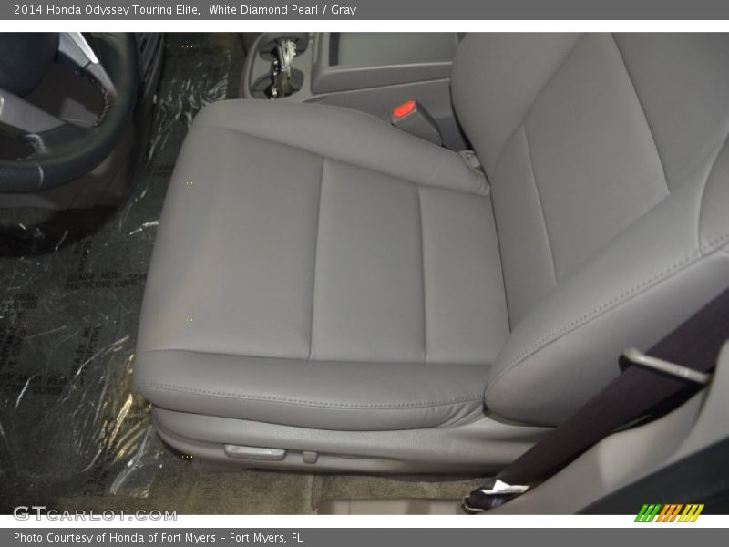 White Diamond Pearl / Gray 2014 Honda Odyssey Touring Elite