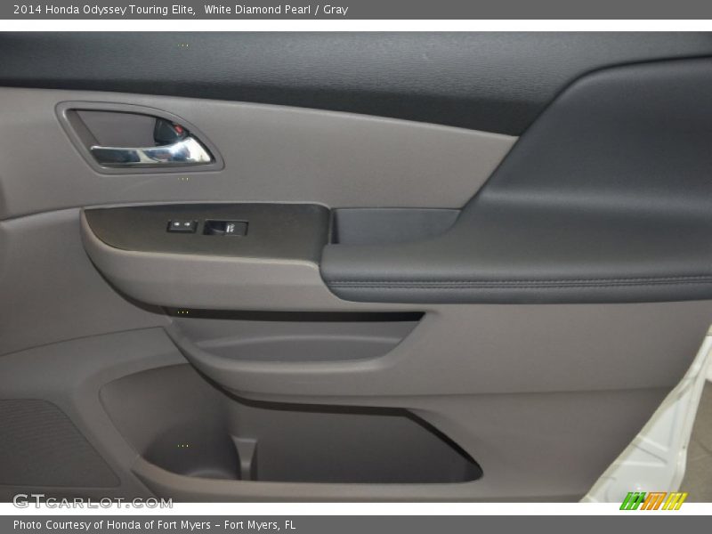 White Diamond Pearl / Gray 2014 Honda Odyssey Touring Elite