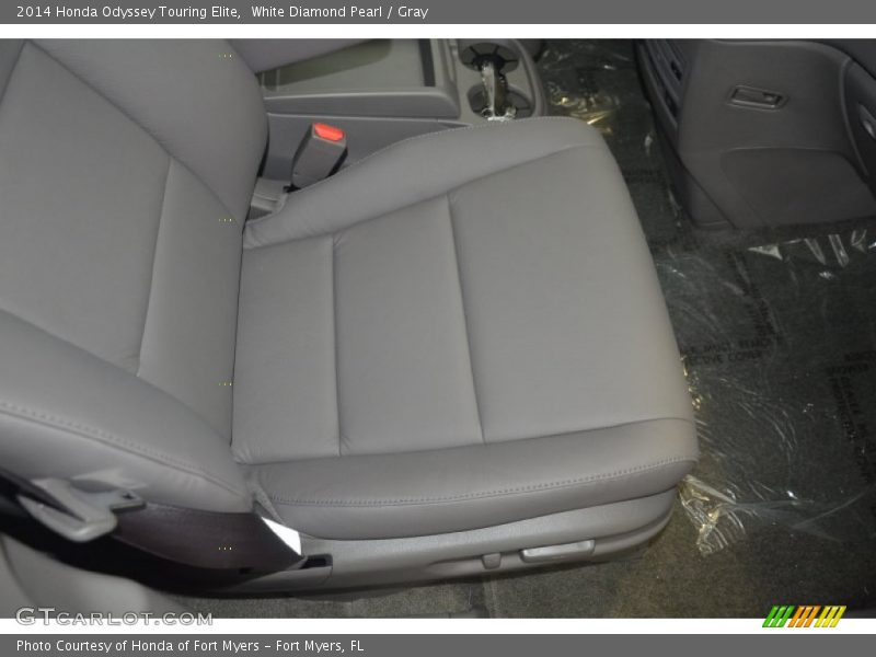 White Diamond Pearl / Gray 2014 Honda Odyssey Touring Elite