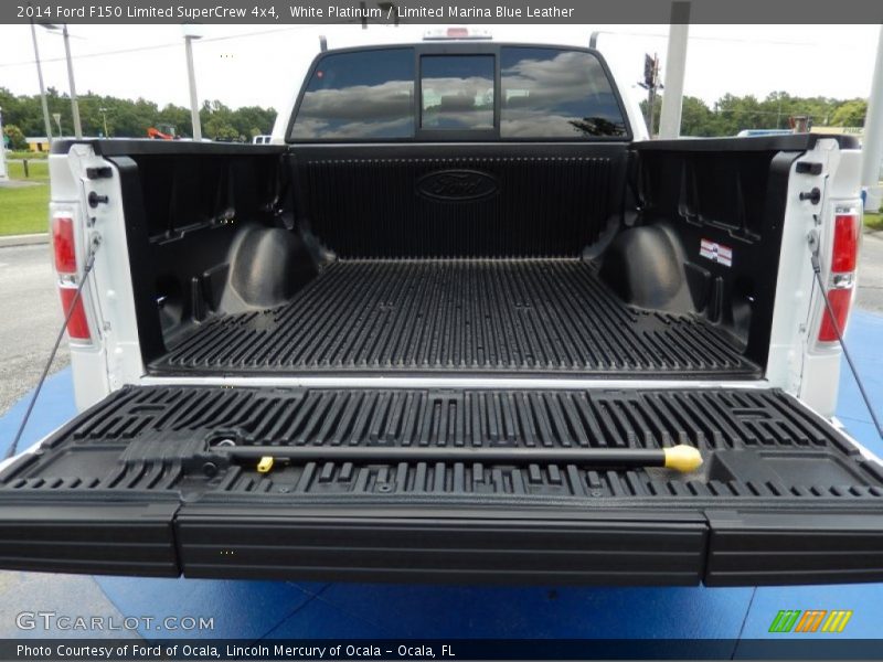 White Platinum / Limited Marina Blue Leather 2014 Ford F150 Limited SuperCrew 4x4