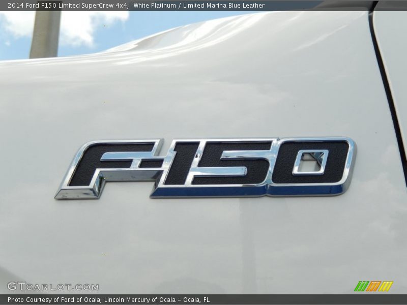 White Platinum / Limited Marina Blue Leather 2014 Ford F150 Limited SuperCrew 4x4