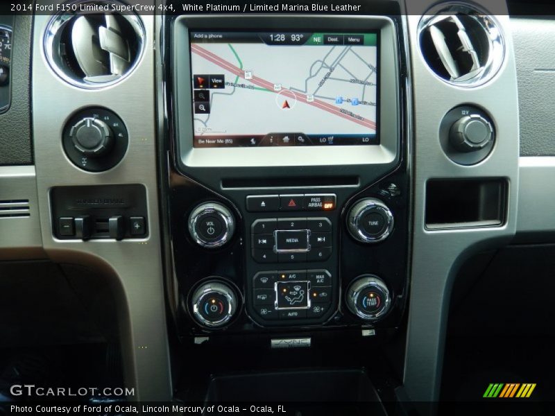 White Platinum / Limited Marina Blue Leather 2014 Ford F150 Limited SuperCrew 4x4