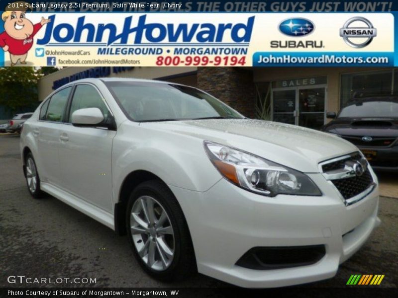 Satin White Pearl / Ivory 2014 Subaru Legacy 2.5i Premium