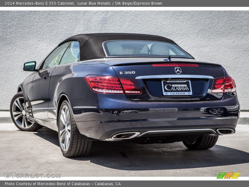 Lunar Blue Metallic / Silk Beige/Espresso Brown 2014 Mercedes-Benz E 350 Cabriolet