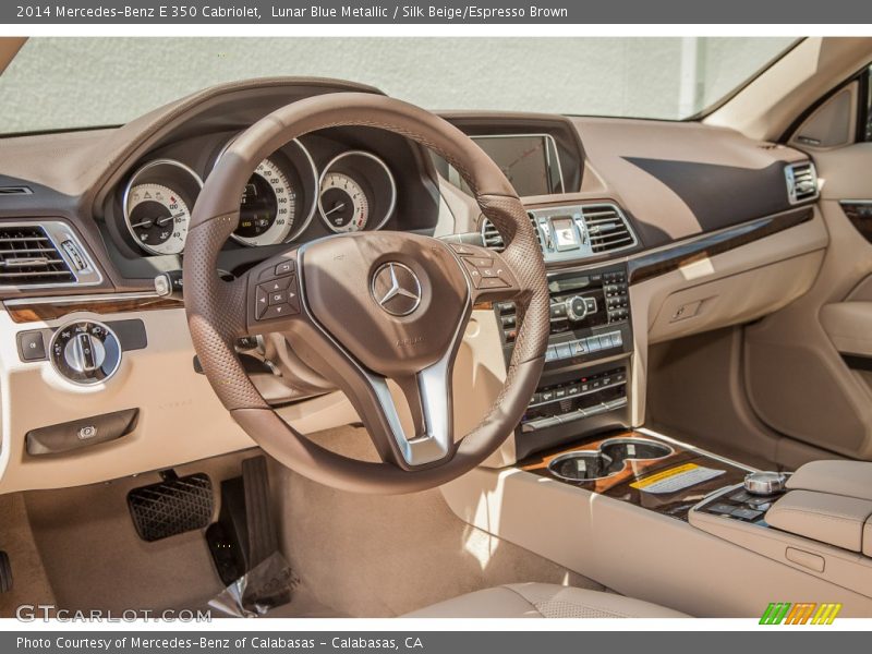 Lunar Blue Metallic / Silk Beige/Espresso Brown 2014 Mercedes-Benz E 350 Cabriolet