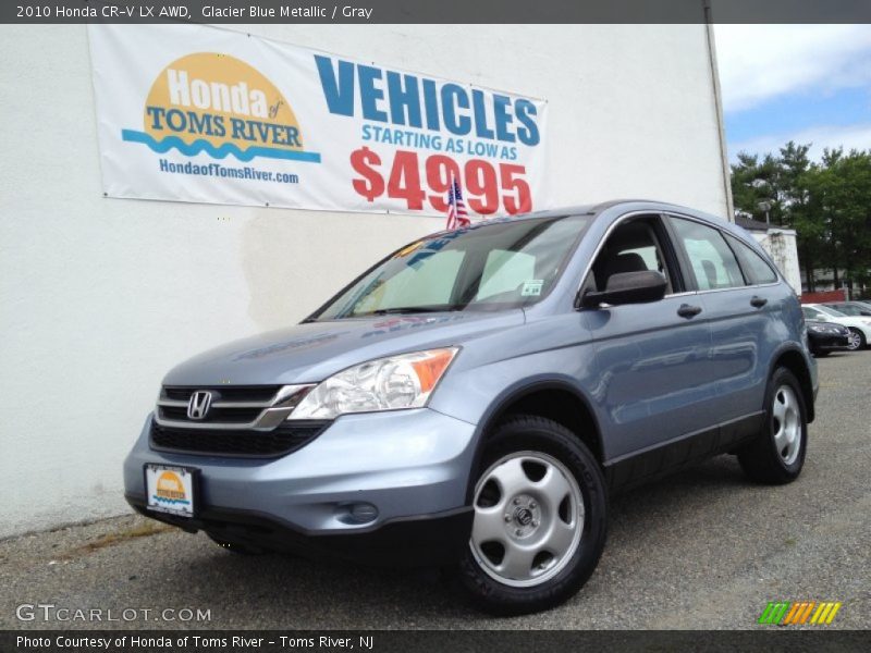 Glacier Blue Metallic / Gray 2010 Honda CR-V LX AWD