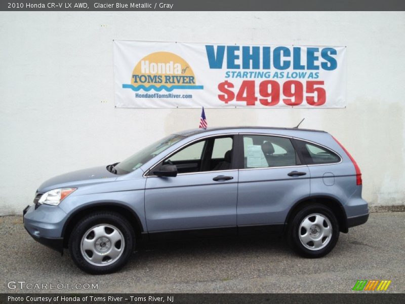Glacier Blue Metallic / Gray 2010 Honda CR-V LX AWD