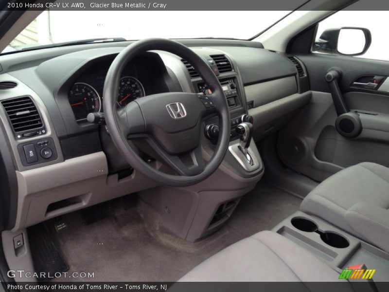 Glacier Blue Metallic / Gray 2010 Honda CR-V LX AWD