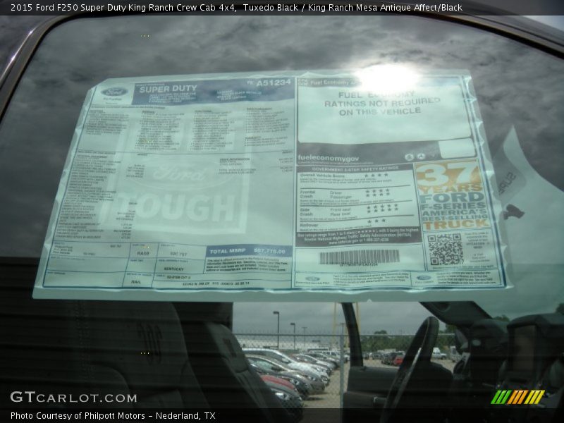  2015 F250 Super Duty King Ranch Crew Cab 4x4 Window Sticker