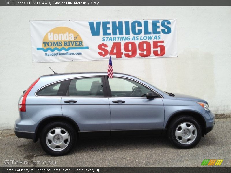 Glacier Blue Metallic / Gray 2010 Honda CR-V LX AWD