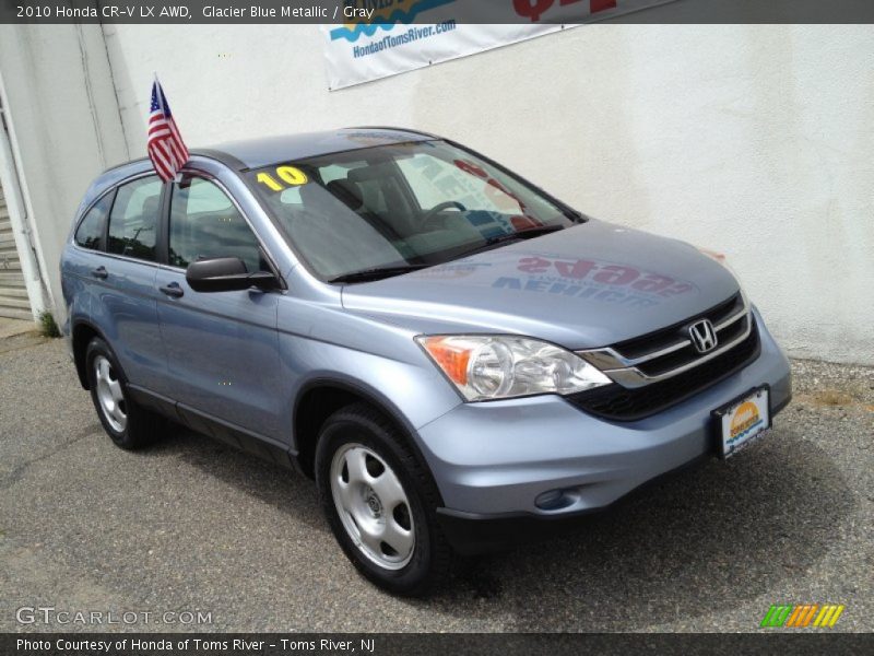 Glacier Blue Metallic / Gray 2010 Honda CR-V LX AWD