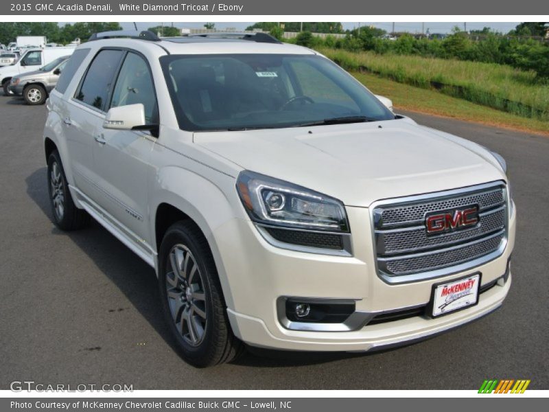 White Diamond Tricoat / Ebony 2015 GMC Acadia Denali