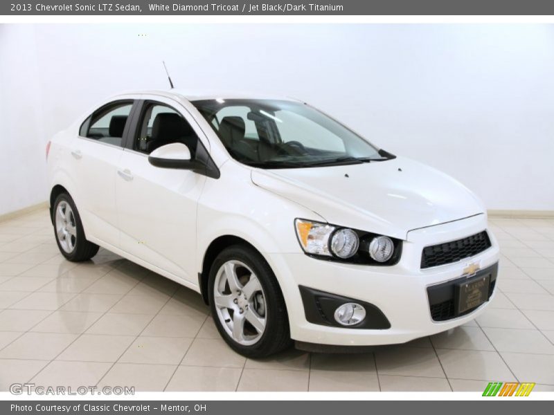 White Diamond Tricoat / Jet Black/Dark Titanium 2013 Chevrolet Sonic LTZ Sedan